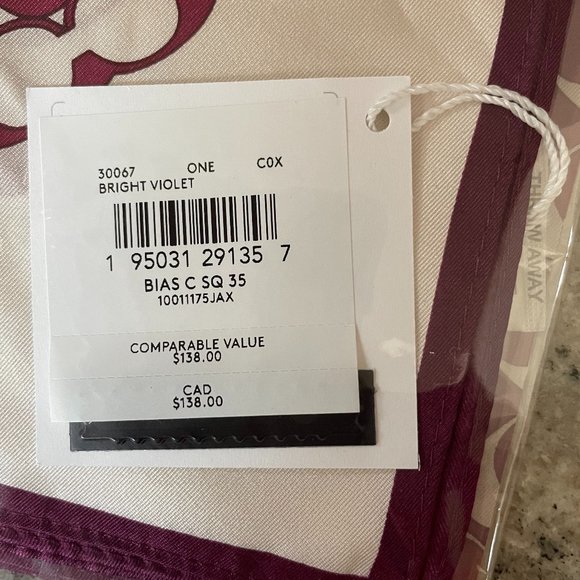 Bright Violet Signature Silk Square Scarf from Coach - Picture 2 of 2